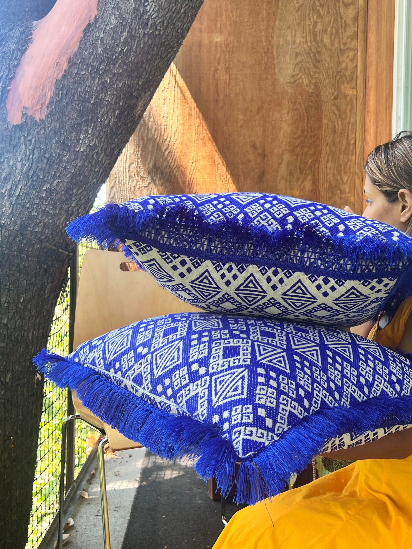 Azure Harmony Throw Pillow