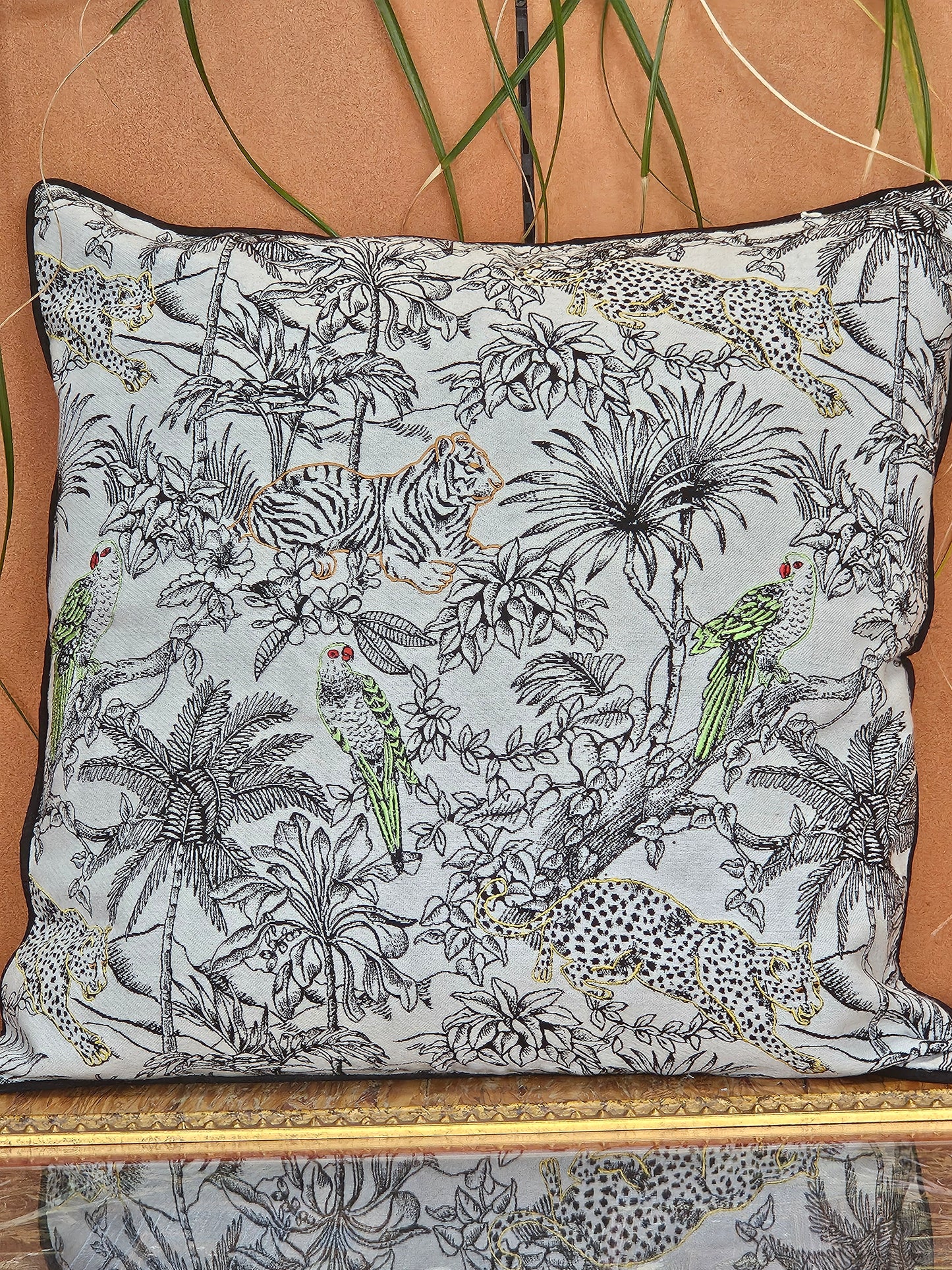 Monochrome Mirage Throw Pillow