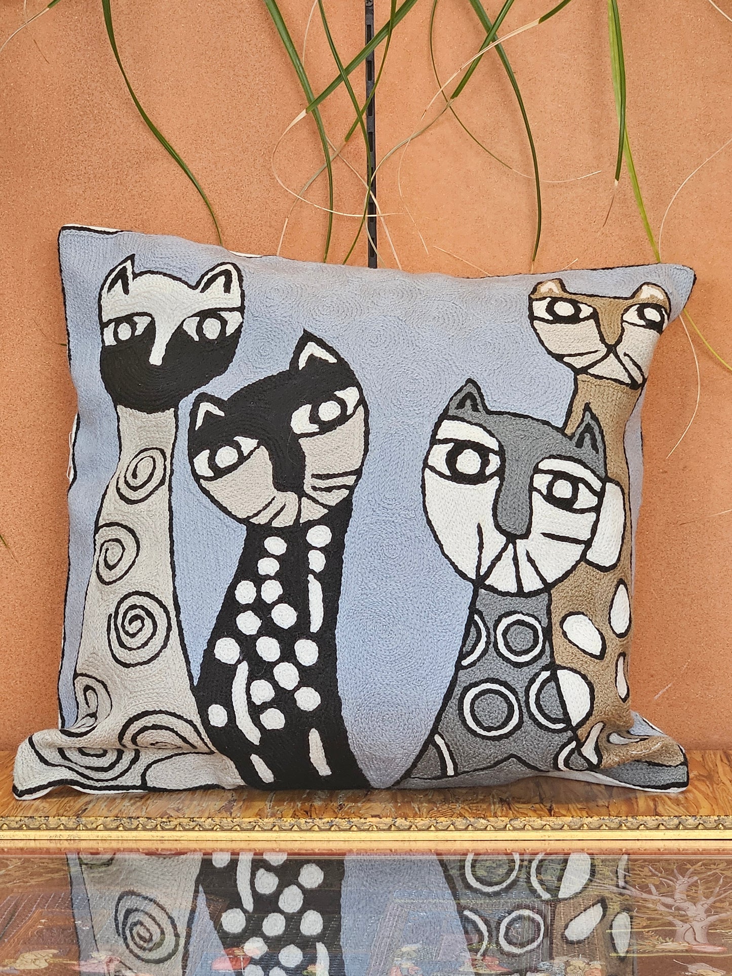 Whimsical Whiskers Throw Pillow