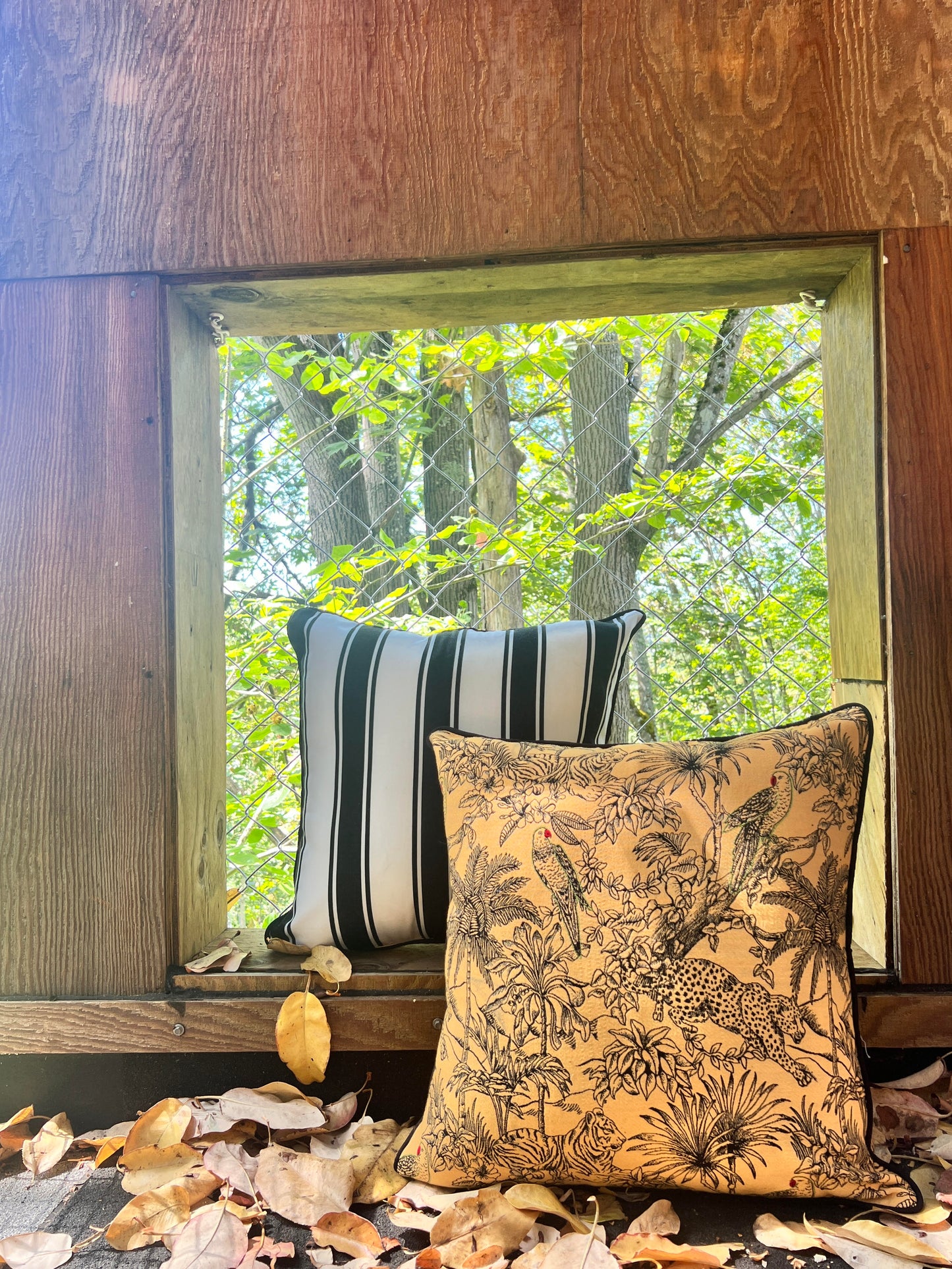 Golden Mirage Throw Pillow- Square
