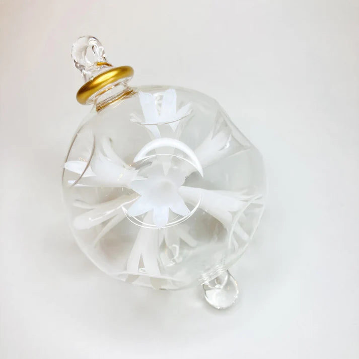 Blossoms Blown Glass Ornament- White
