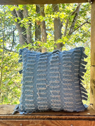 Celestial Denim Throw Pillow