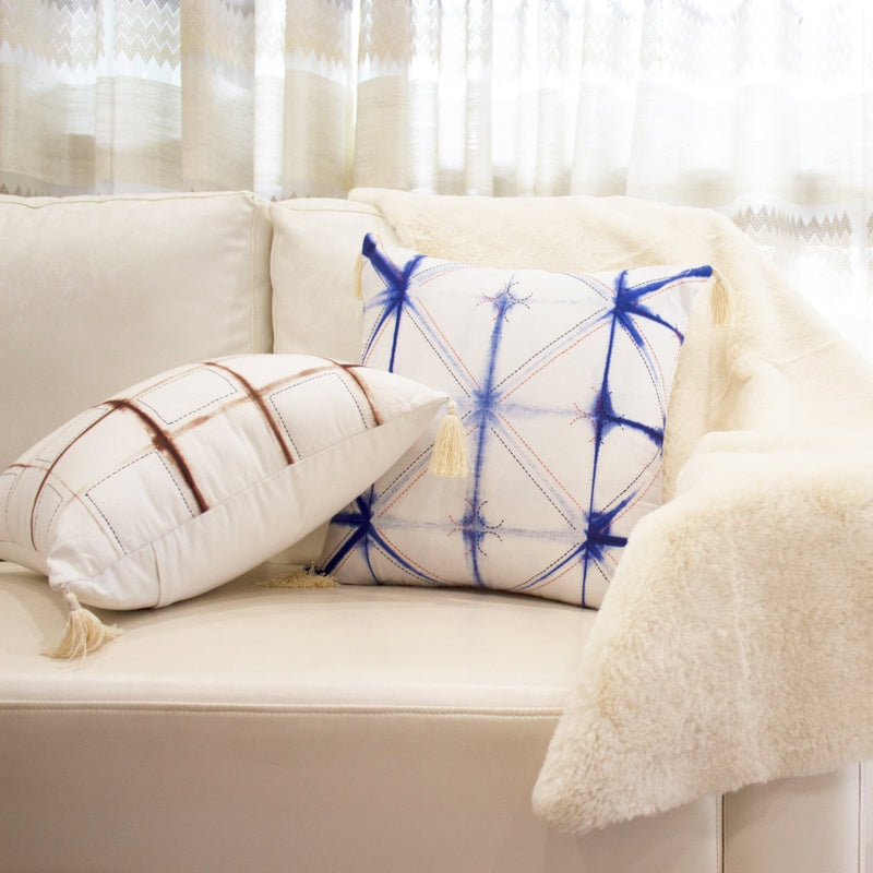 Eureka Tie Die Throw Pillow- Blue