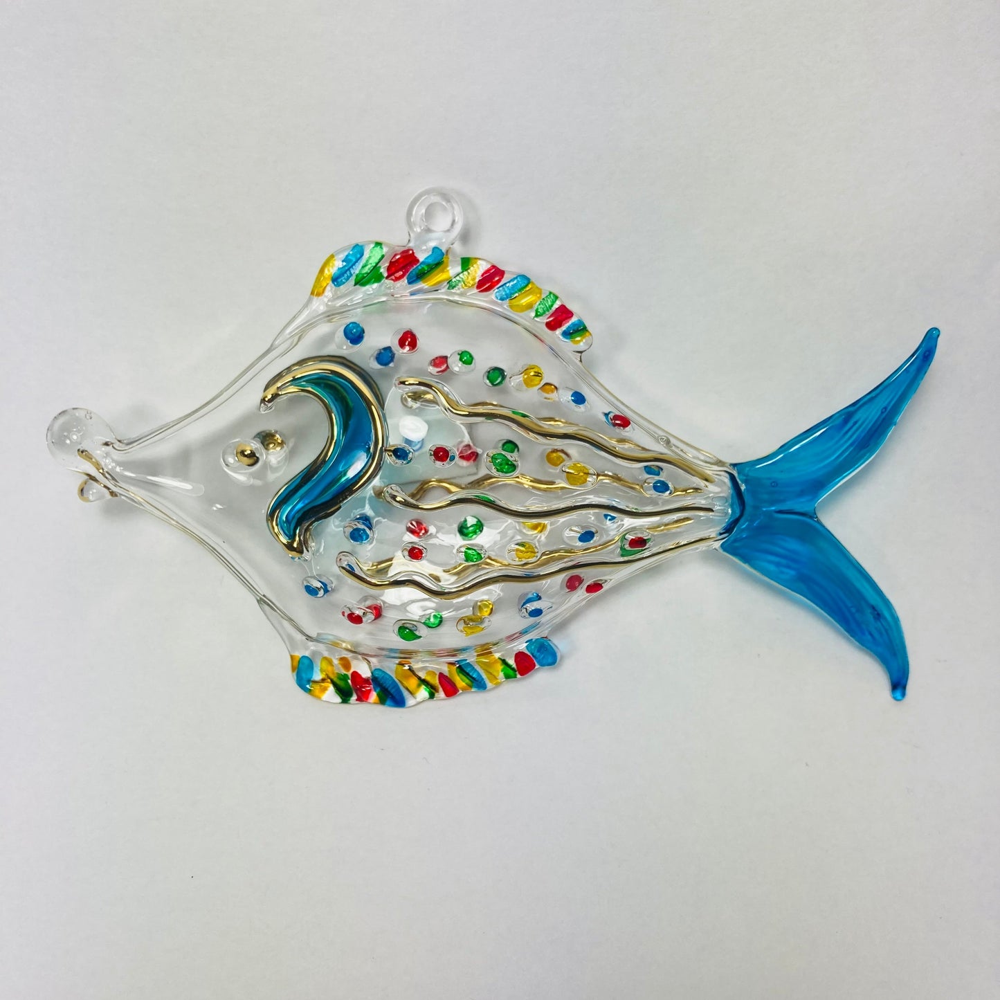 Dotted Fish Blown Glass Ornament