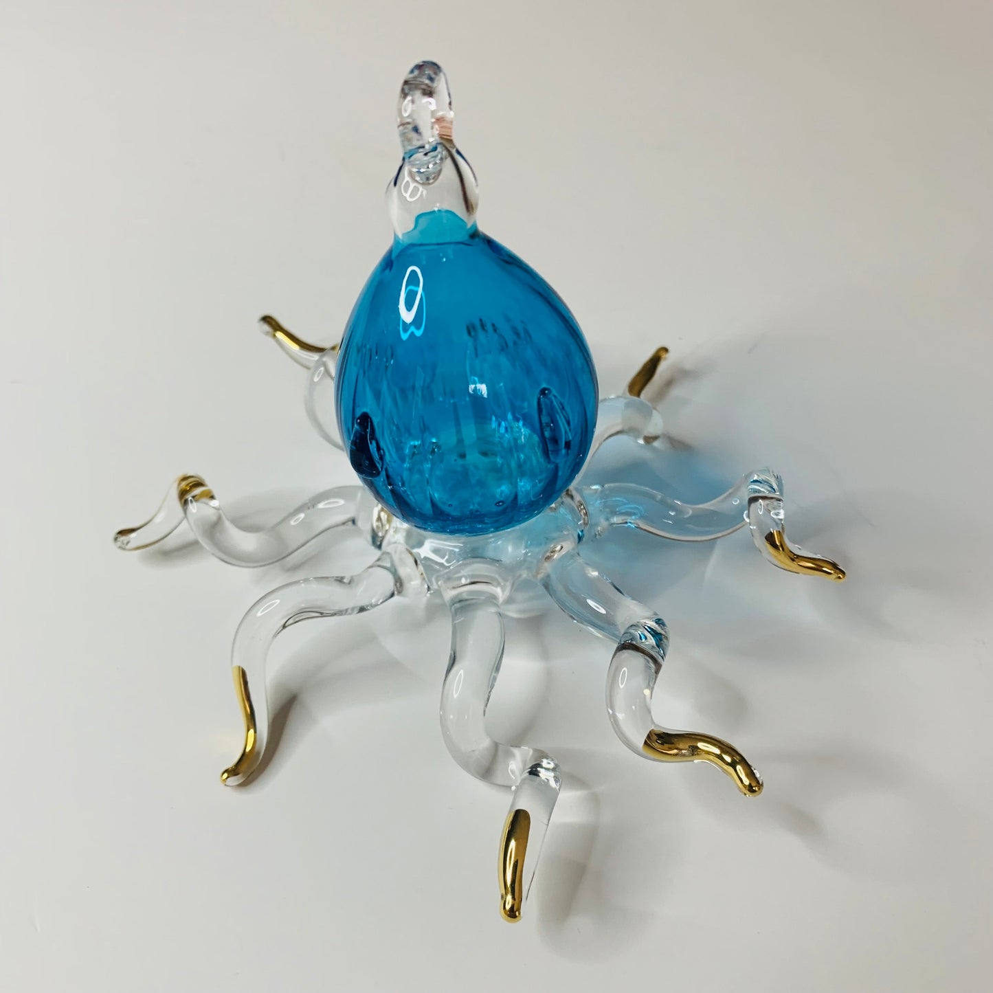 Octopus Blown Glass Ornament- Turquoise